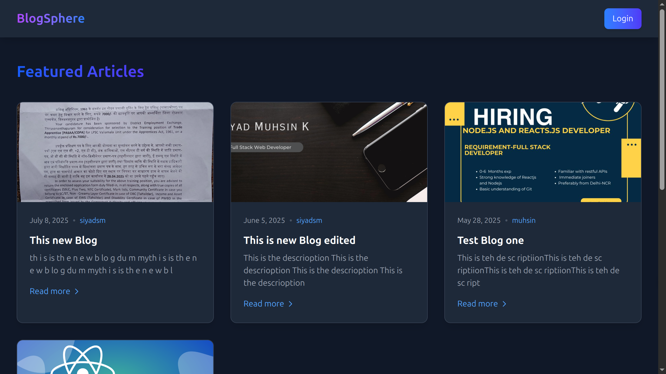 Blog Management Platform screenshot